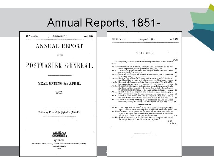 Annual Reports, 1851 - 6 Annual Reports, 1851 - 6