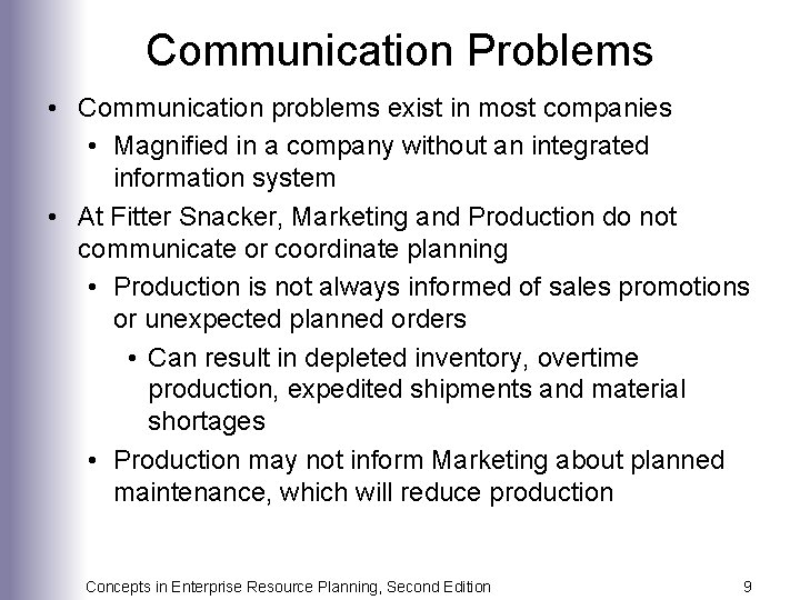 Communication Problems • Communication problems exist in most companies • Magnified in a company