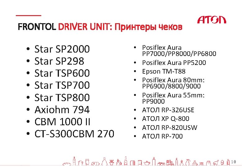 FRONTOL DRIVER UNIT: Принтеры чеков • • Star SP 2000 Star SP 298 Star FRONTOL DRIVER UNIT: Принтеры чеков • • Star SP 2000 Star SP 298 Star