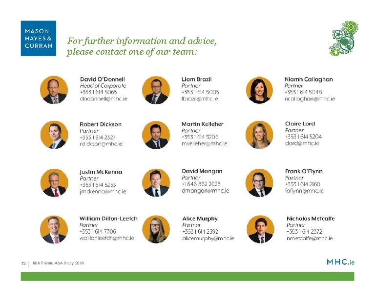 For further information and advice, please contact one of our team: 13 Irish Private