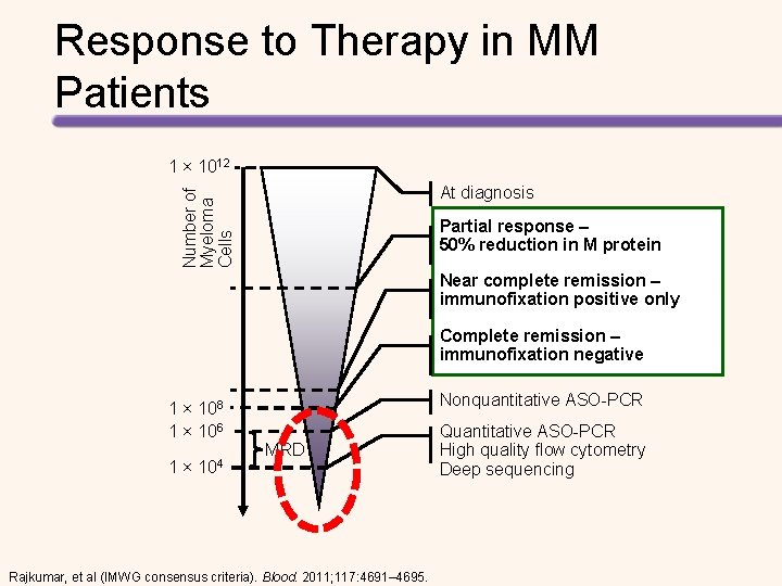 Response to Therapy in MM Patients 1 × 1012 Number of Myeloma Cells At