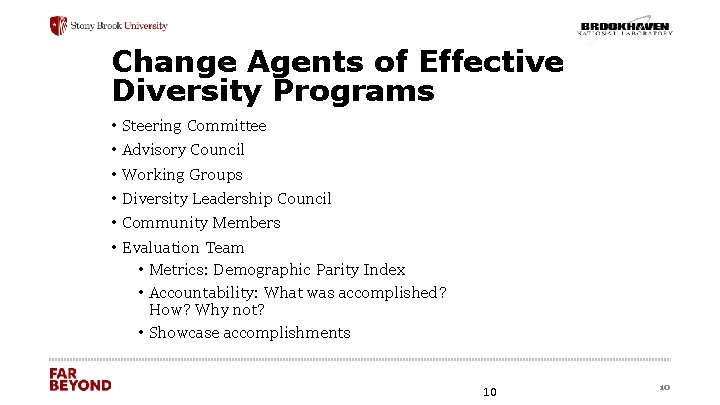 Change Agents of Effective Diversity Programs • Steering Committee • Advisory Council • Working