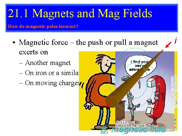 21. 1 Magnets and Mag Fields How do magnetic poles interact? • Magnetic force