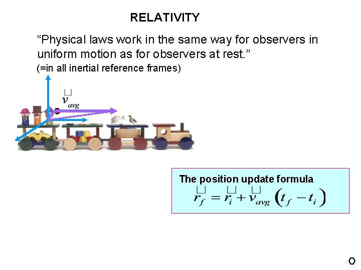 RELATIVITY “Physical laws work in the same way for observers in uniform motion as