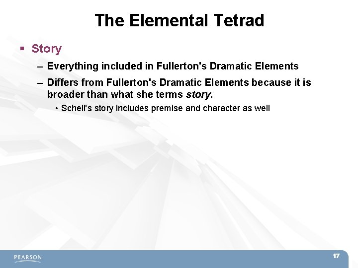 The Elemental Tetrad Story – Everything included in Fullerton's Dramatic Elements – Differs from