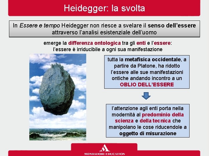 Heidegger: la svolta In Essere e tempo Heidegger non riesce a svelare il senso