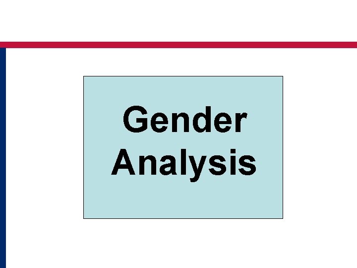 Gender Analysis 