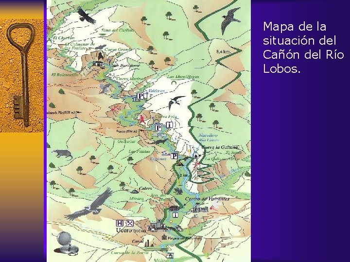 Mapa de la situación del Cañón del Río Lobos. 