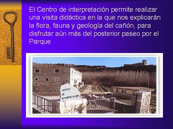 El Centro de interpretación permite realizar una visita didáctica en la que nos explicarán