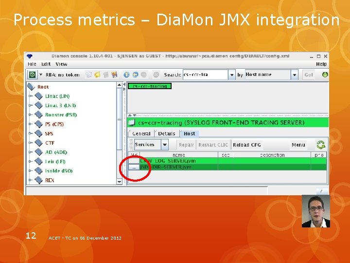 Process metrics – Dia. Mon JMX integration 12 ACET - TC on 06 December