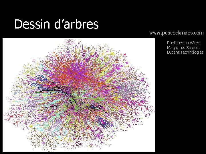 Dessin d’arbres www. peacockmaps. com Published in Wired Magazine. Source: Lucent Technologies 