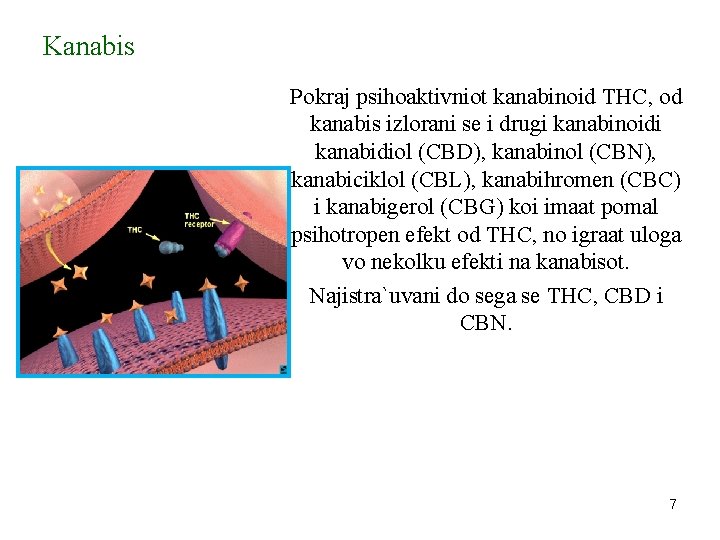 Kanabis Pokraj psihoaktivniot kanabinoid THC, od kanabis izlorani se i drugi kanabinoidi kanabidiol (CBD),