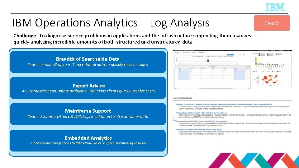 IBMPredict Operations Analytics – Log Analysis Challenge: To diagnose service problems in applications and