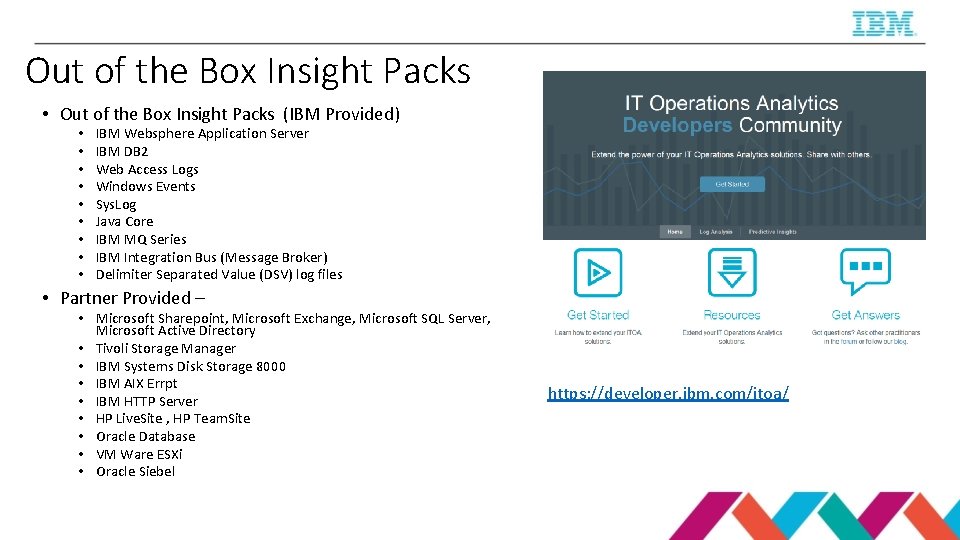 Out of the Box Insight Packs • Out of the Box Insight Packs (IBM