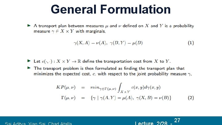 General Formulation 271/9/2018 