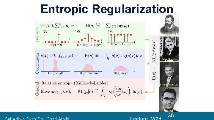 Entropic Regularization 351/9/2018 