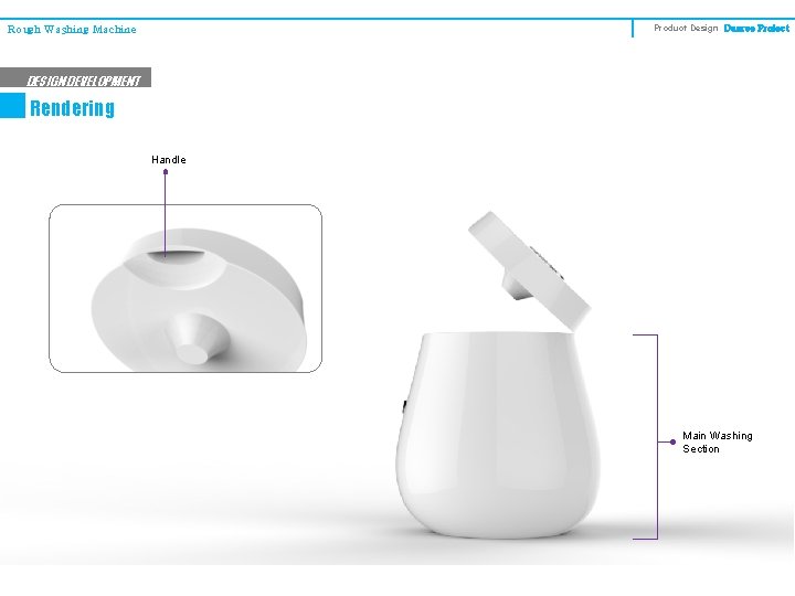 Product Design Degree Project Rough Washing Machine DESIGN DEVELOPMENT Rendering Handle Main Washing Section