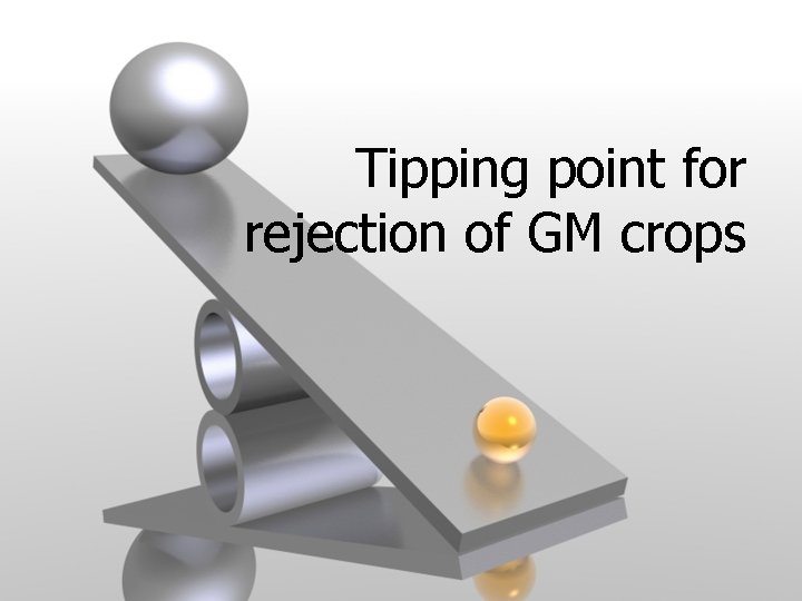 Tipping point for rejection of GM crops 