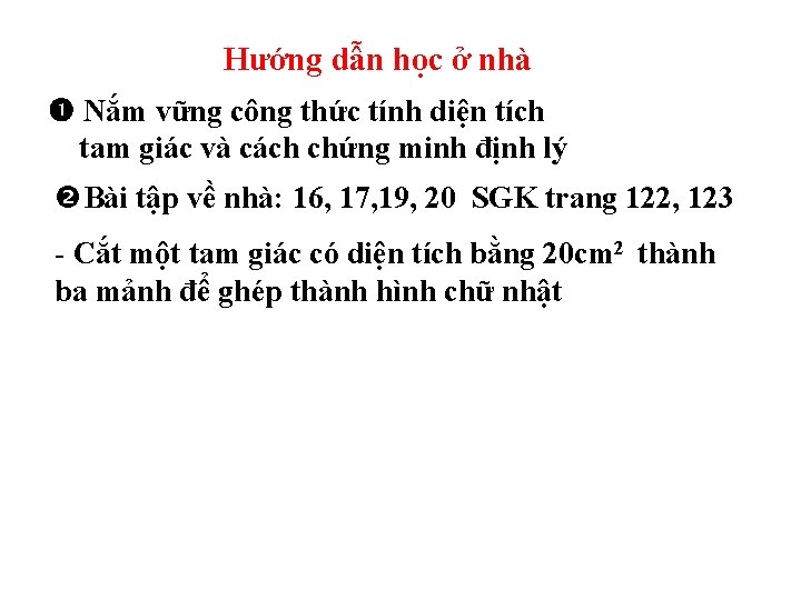 Hướng dẫn học ở nhà Nắm vững công thức tính diện tích tam giác