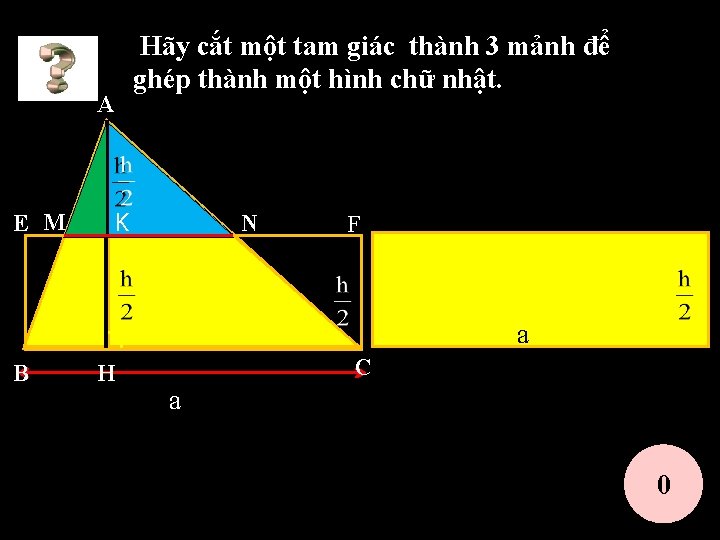 A E M Hãy cắt một tam giác thành 3 mảnh để ghép thành