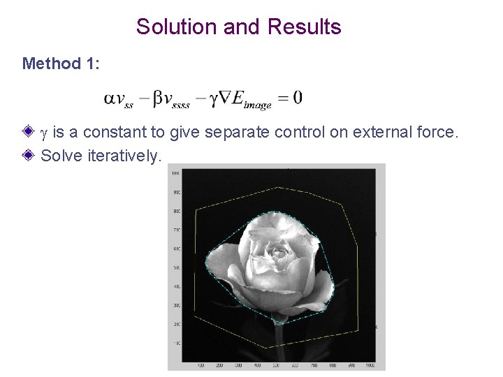 Solution and Results Method 1: is a constant to give separate control on external Solution and Results Method 1: is a constant to give separate control on external