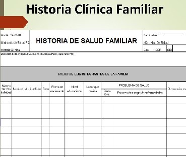 Historia Clínica Familiar Historia Clínica Familiar
