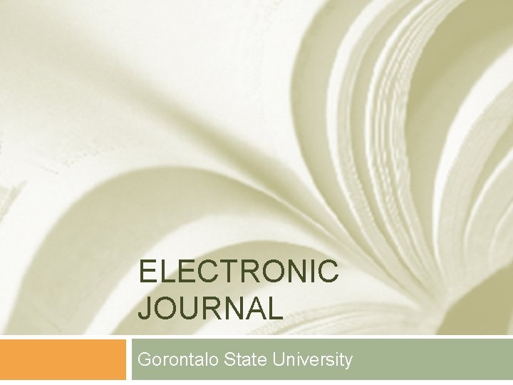 ELECTRONIC JOURNAL Gorontalo State University 