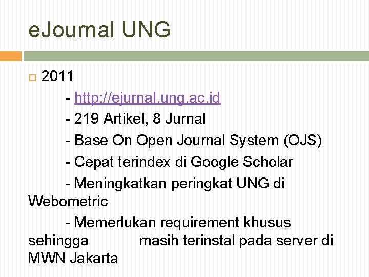 e. Journal UNG 2011 - http: //ejurnal. ung. ac. id - 219 Artikel, 8