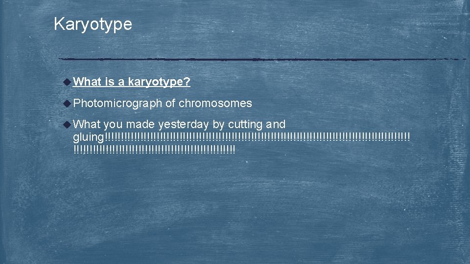 Karyotype u What is a karyotype? u Photomicrograph u What of chromosomes you made