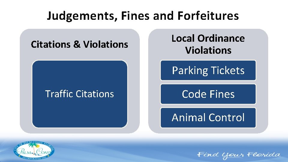 Judgements, Fines and Forfeitures Citations & Violations Local Ordinance Violations Parking Tickets Traffic Citations