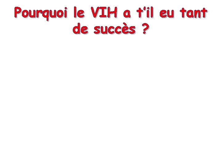 Pourquoi le VIH a t’il eu tant de succès ? 