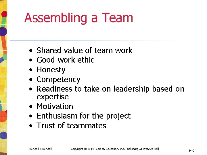 Assembling a Team • • • Shared value of team work Good work ethic Assembling a Team • • • Shared value of team work Good work ethic
