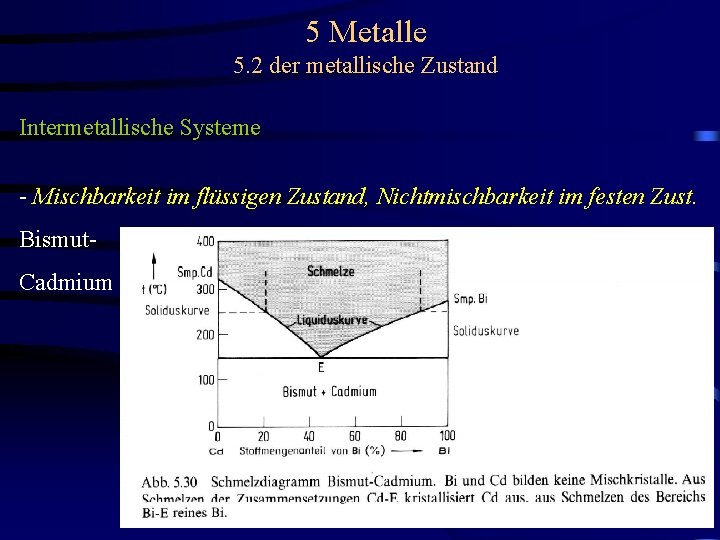5 Metalle 5. 2 der metallische Zustand Intermetallische Systeme - Mischbarkeit im flüssigen Zustand,