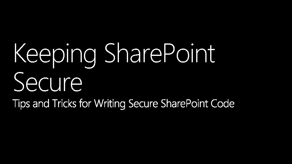 Keeping Share. Point Secure 