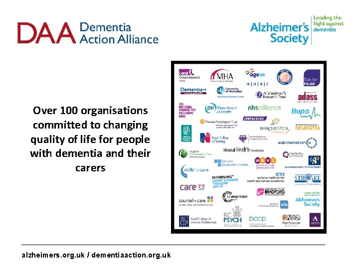 Over 100 organisations committed to changing quality of life for people with dementia and