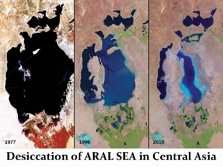 Desiccation of ARAL SEA in Central Asia Desiccation of ARAL SEA in Central Asia