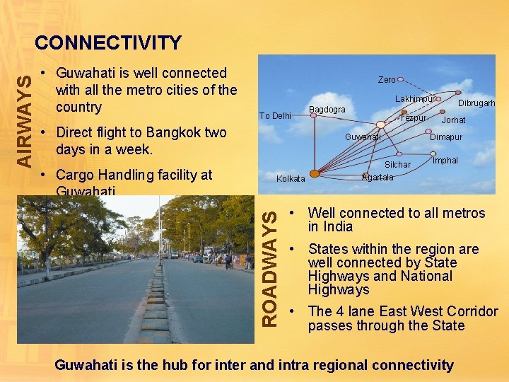  • Guwahati is well connected with all the metro cities of the country