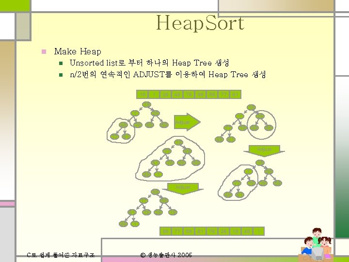 Heap. Sort n Make Heap n n Unsorted list로 부터 하나의 Heap Tree 생성 Heap. Sort n Make Heap n n Unsorted list로 부터 하나의 Heap Tree 생성