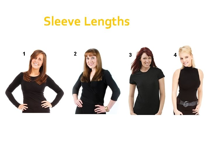 Sleeve Lengths 1 2 3 4 Sleeve Lengths 1 2 3 4