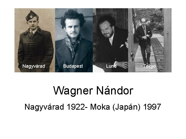 Nagyvárad Budapest Lund Tokyo Wagner Nándor Nagyvárad 1922 - Moka (Japán) 1997 