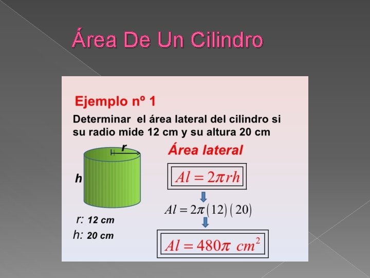 Área De Un Cilindro 