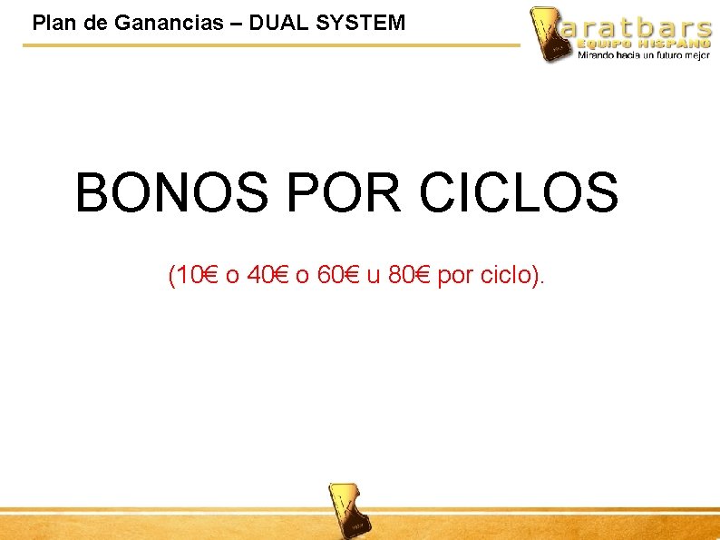 Plan de Ganancias – DUAL SYSTEM BONOS POR CICLOS (10€ o 40€ o 60€