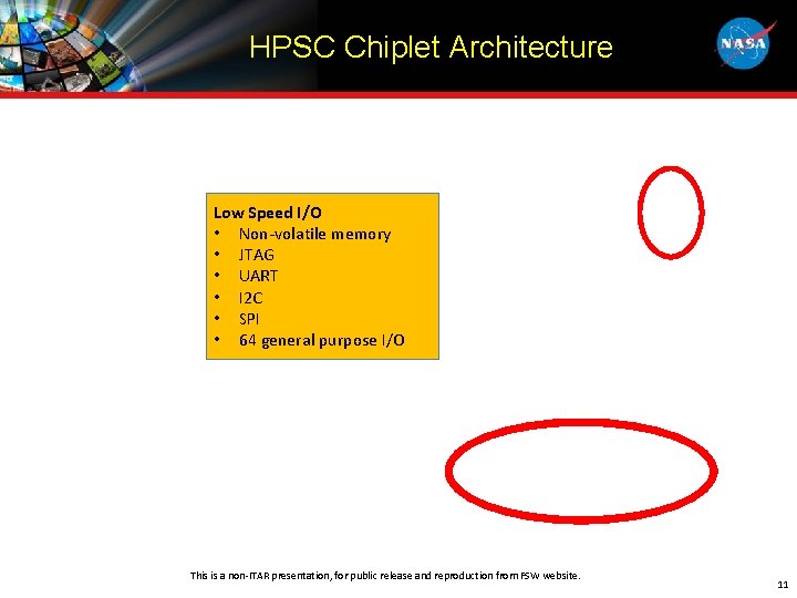 HPSC Chiplet Architecture Low Speed I/O • Non-volatile memory • JTAG • UART •