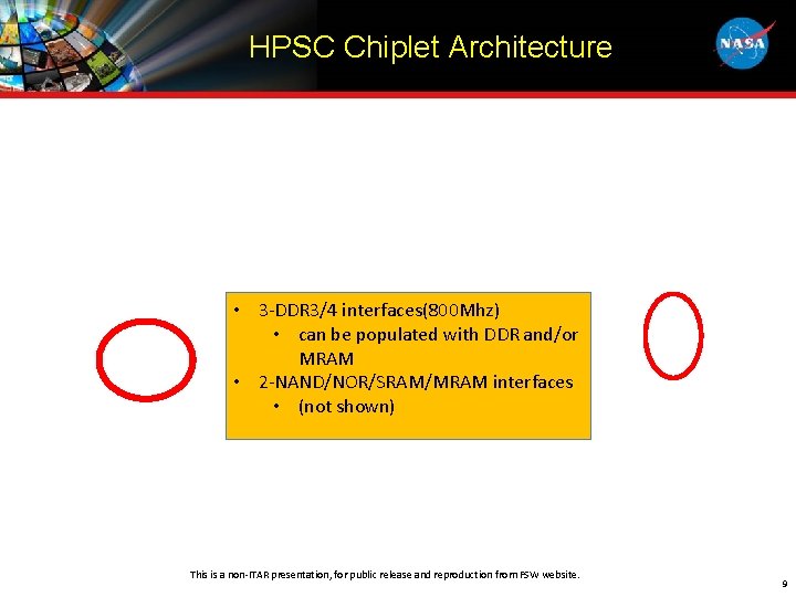 HPSC Chiplet Architecture • 3 -DDR 3/4 interfaces(800 Mhz) • can be populated with