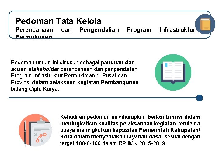 Pedoman Tata Kelola Perencanaan Permukiman dan Pengendalian Program Infrastruktur Pedoman umum ini disusun sebagai