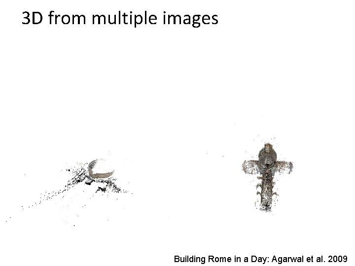 3 D from multiple images Building Rome in a Day: Agarwal et al. 2009