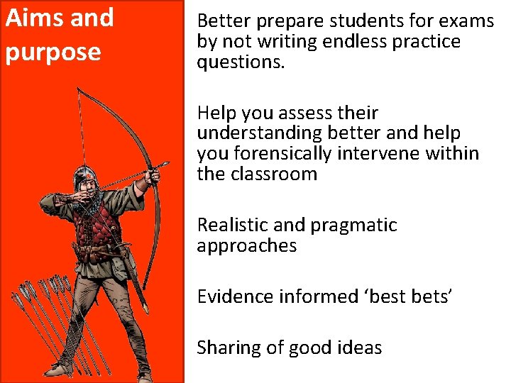 Aims and purpose Better prepare students for exams by not writing endless practice questions.