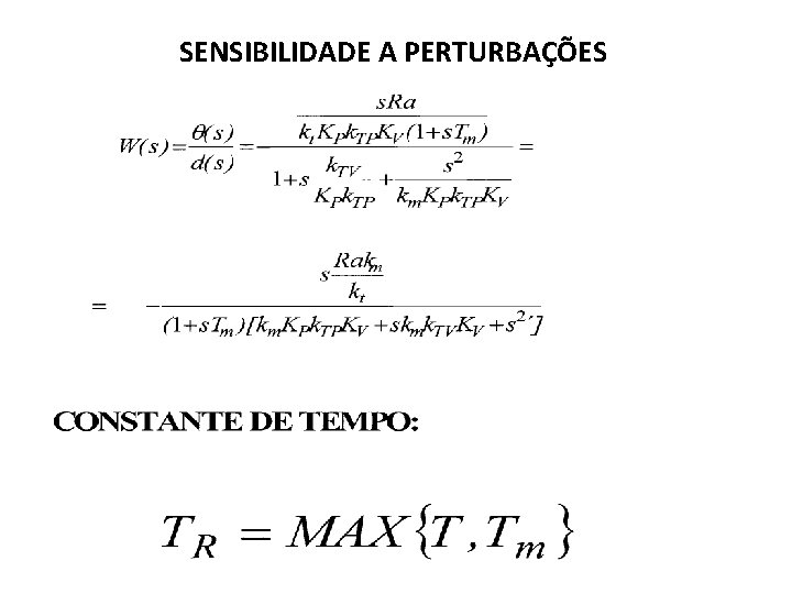 SENSIBILIDADE A PERTURBAÇÕES 