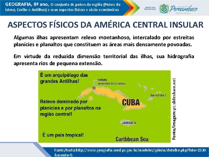 GEOGRAFIA, 8º ano, O conjunto de países da região (Países do istmo, Caribe e