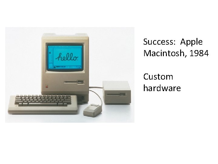 Success: Apple Macintosh, 1984 Custom hardware 